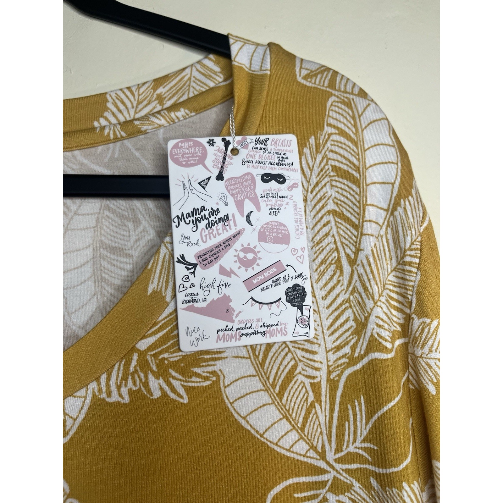 Nwt Latched Mama Blouse Size Xl Mustard Nursing Layered Tiered Boho Boutique — image 3 of 8